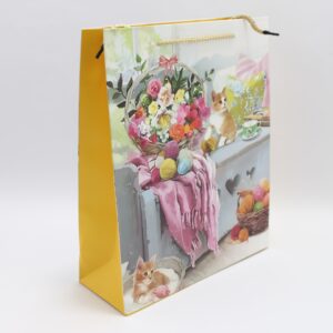 Bolsa de regalo flores con escarcha