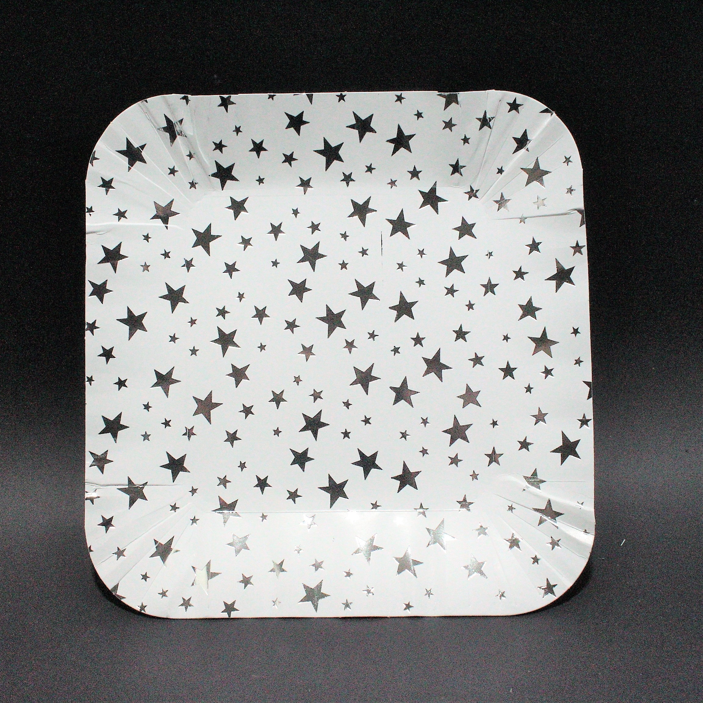 BANDEJA X 8 ESTRELLAS ESTAMPADAS PLATA