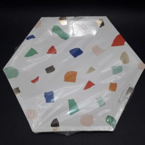 PLATO X 10 Hexagonal manchas sobras gra