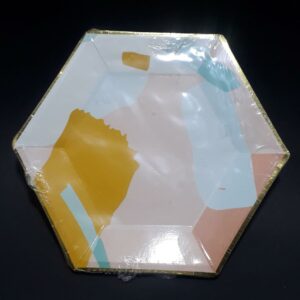 PLATO HEXAGONAL MANCHAS 18CM