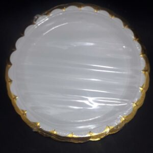 PLATO BLANCO VORDE DORADO 18CM