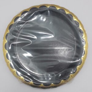 PLATO NEGRO VORDE DORADO 23CM