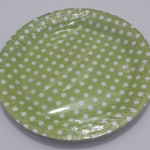 PLATO VERDE CLARITO PUNTOS BLANCOS  23C