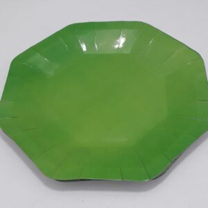 PLATO HEXAGONAL VERDE OSCURO 23 CM