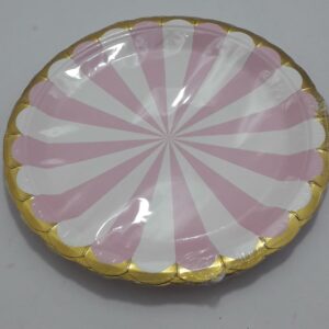 PLATO ROSADO Y BLANCO VORDE DORADO ESTI