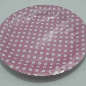 PLATO ROSADO CLARITO PUNTOS BLANCOS 23C