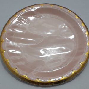 PLATO SALMON BORDE DORADO 18CM