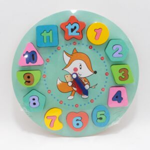 didactico reloj encajable en madera