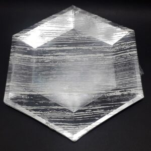 PLATO X 10 HEXAGONA PLATEADO BLANCO