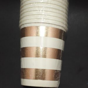 VASO  x 10    oro rosa AROS con blanco