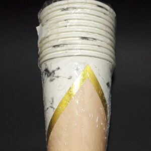 VASO x 10 blanco humo beige franja d