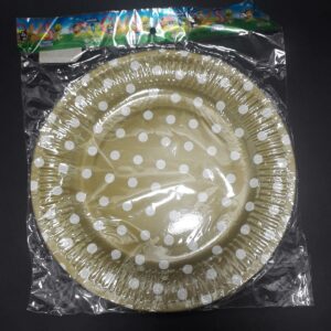 PLATO CARTON DORADO MATE PUNTOS BOLSA