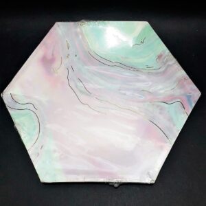 Plato x 10 Hexagonal degrade rosa grisf