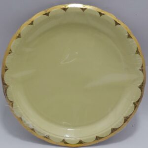 PLATO AMARILLO  CLARITO  BORDE DORADO