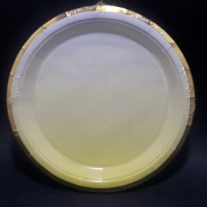 PLATO AMARILLO BORDE DORADO DESVANESIDO
