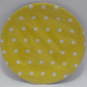 PLATO AMARILLO PUNTOS BLANCOS 18CM X 10