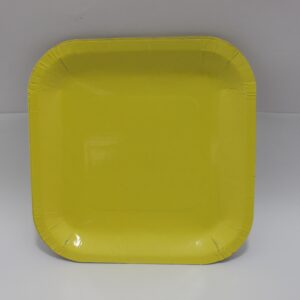 PLATO AMARILLO CUADRADO 18 CM X10 UNI