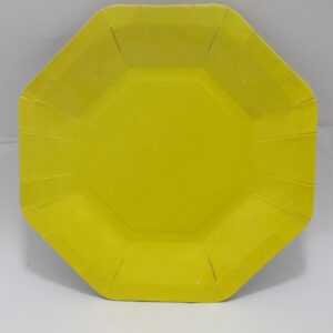 PLATO HEXAGONAL AMARILLO 23 CM X 10 UN