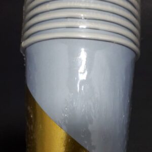 VASO X 10 AZUL CELESTE Y DORADO 7 ON