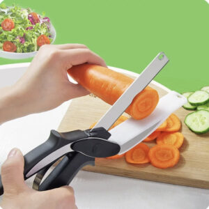 Tijeras de cocina cuchillo y tabla 2en1