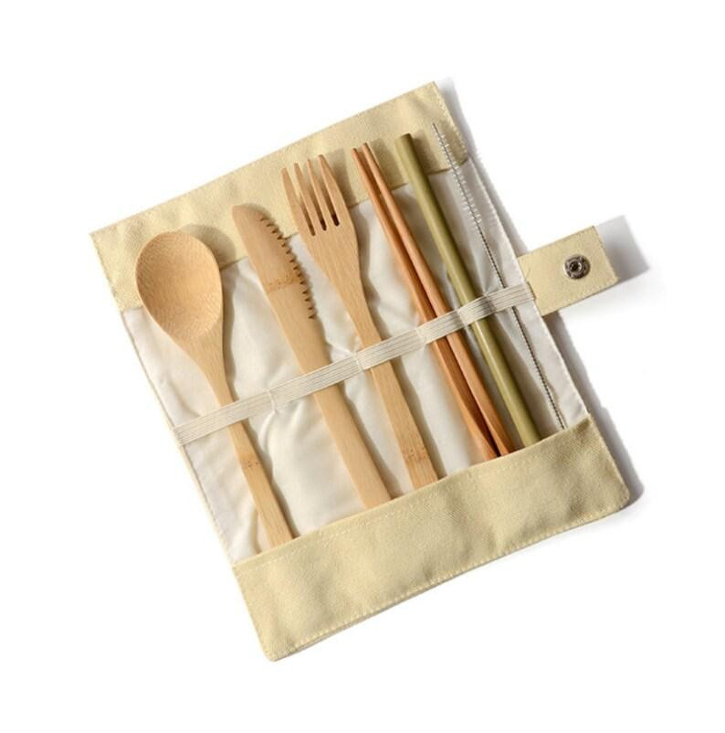 Kit De Cubiertos De Bambú
