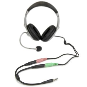 Cable Convertidor audio micrófono 2 a 1