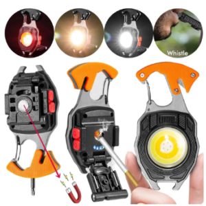 Linterna de recarga USB, llavero LED mul
