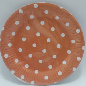 PLATO NARANJA PUNTOS BLANCOS 18CM X 10