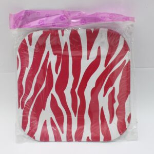 PLATO CUADRADO ROJO ANIMAL PRINT 19CM X