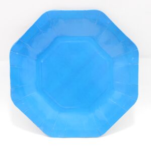 PLATO HEXAGONAL AZUL  23 CM X 10 UNIDAD