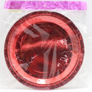 PLATO METALIZADO ROJO EN BOLSA 23 CM X
