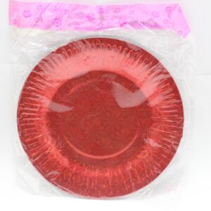 PLATO ROJO HOLOGRAFICO CARTON 18CM X 10