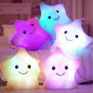cojín estrella de peluche luminosa