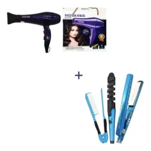 Combo secador + rizador plancha  peine