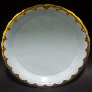 PLATO AZUL BORDE DORADO 18CM X 10 UNID