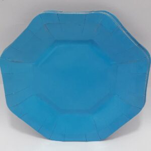 PLATO AZUL CLARO CARTON 18CM X 10 UNIDA