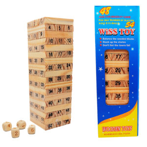 Torre Jenga 54 Bloques 4 Dados Madera Ju