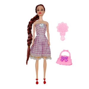 Muñeca Princesa Vestido Cuadros Juguete