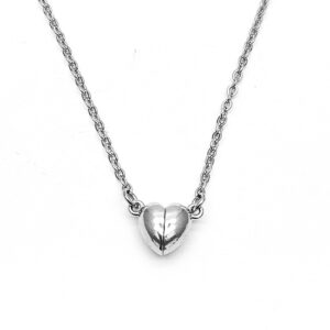 Collar Corazon Plateado Iman Regalo Amor