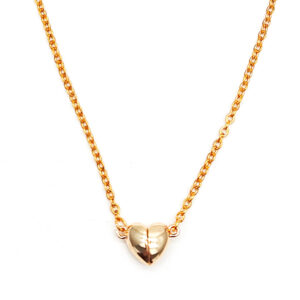 Collar Corazon Dorado Iman Regalo Amor +