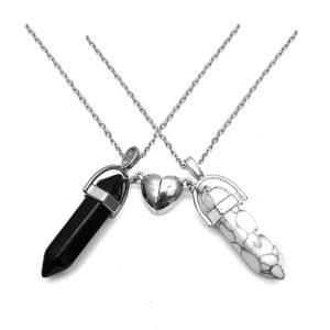 Collar Cuarzo Lechoso - Onix Pareja Cora