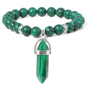 Pulsera Cuarzo Pendulo Malaquita