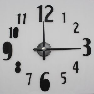 Reloj de Pared 3D números  Negro
