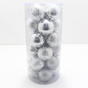 Set bola navideña por 24 piezas platead
