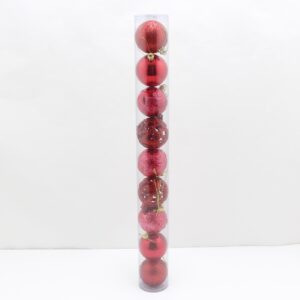Set bola navideña por 9 piezas color ro
