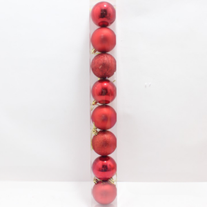 Bola Navideña Roja x 8 de 6cm