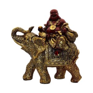 Buda Elefante Dorado Decoración Prosperi