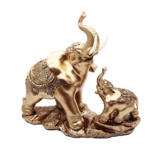 Elefante Dorado Duo Decoración Hogar