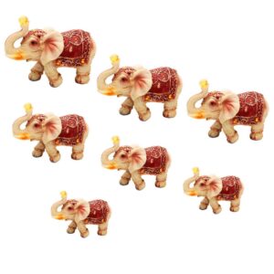 Elefante Beige X 7 Vintage Decoración