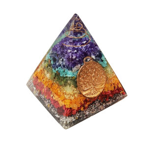 Pirámide 7 Chakras Piedra Natural Orgoni